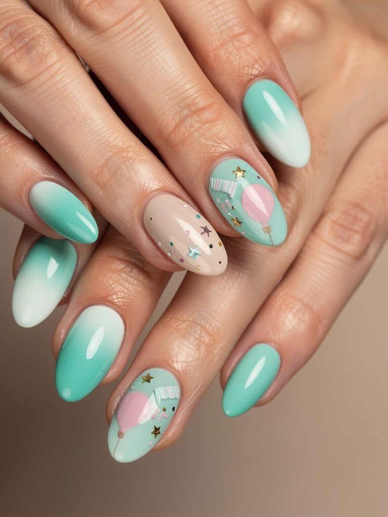 Birthday Nails - festive birthday manicure