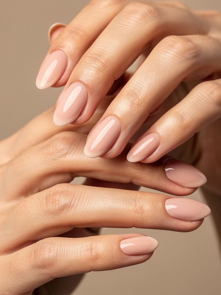 Clean Girl Nails - soft nude minimalist manicure