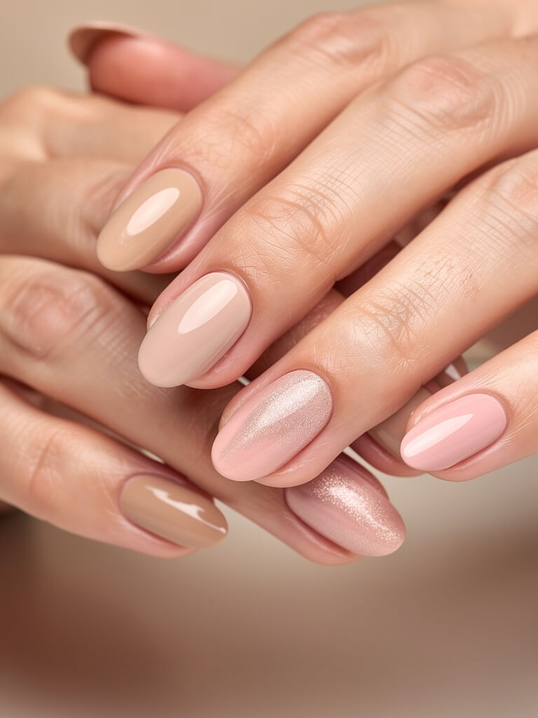 Clean Girl Nails - soft nude minimalist manicure