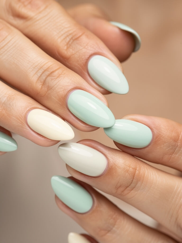 Spring Nails - pastel floral spring manicure