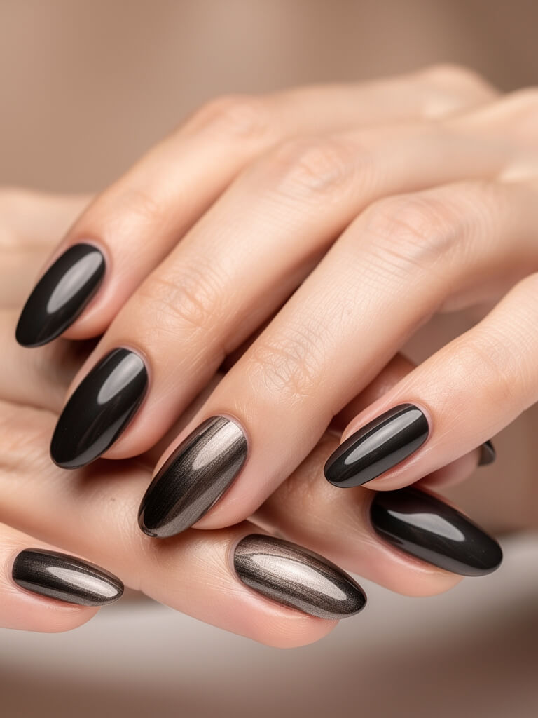 Velvet & Chrome Nails - velvet chrome metallic manicure