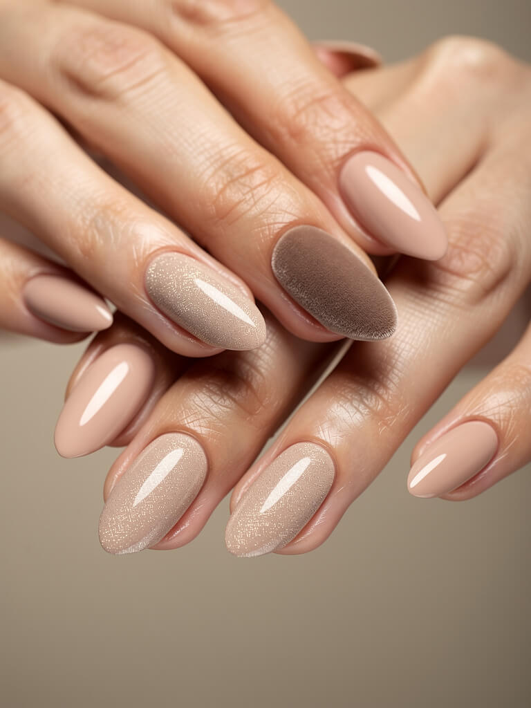 Velvet & Chrome Nails - velvet chrome metallic manicure