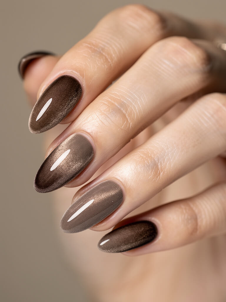 Velvet & Chrome Nails - velvet chrome metallic manicure