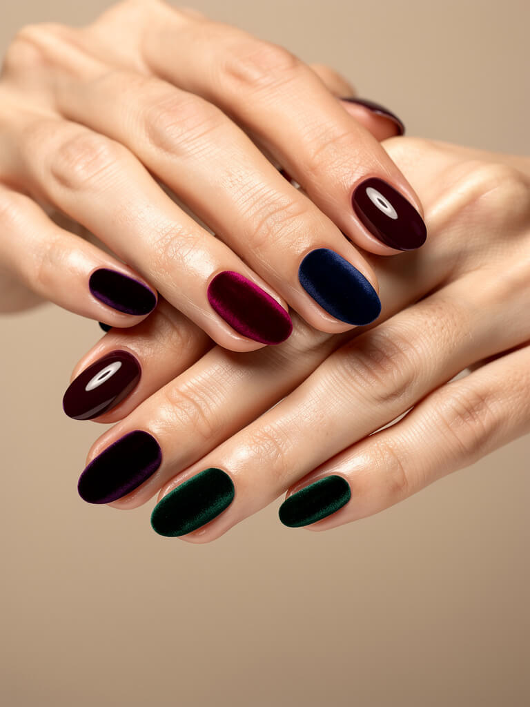 Velvet & Chrome Nails - velvet chrome metallic manicure