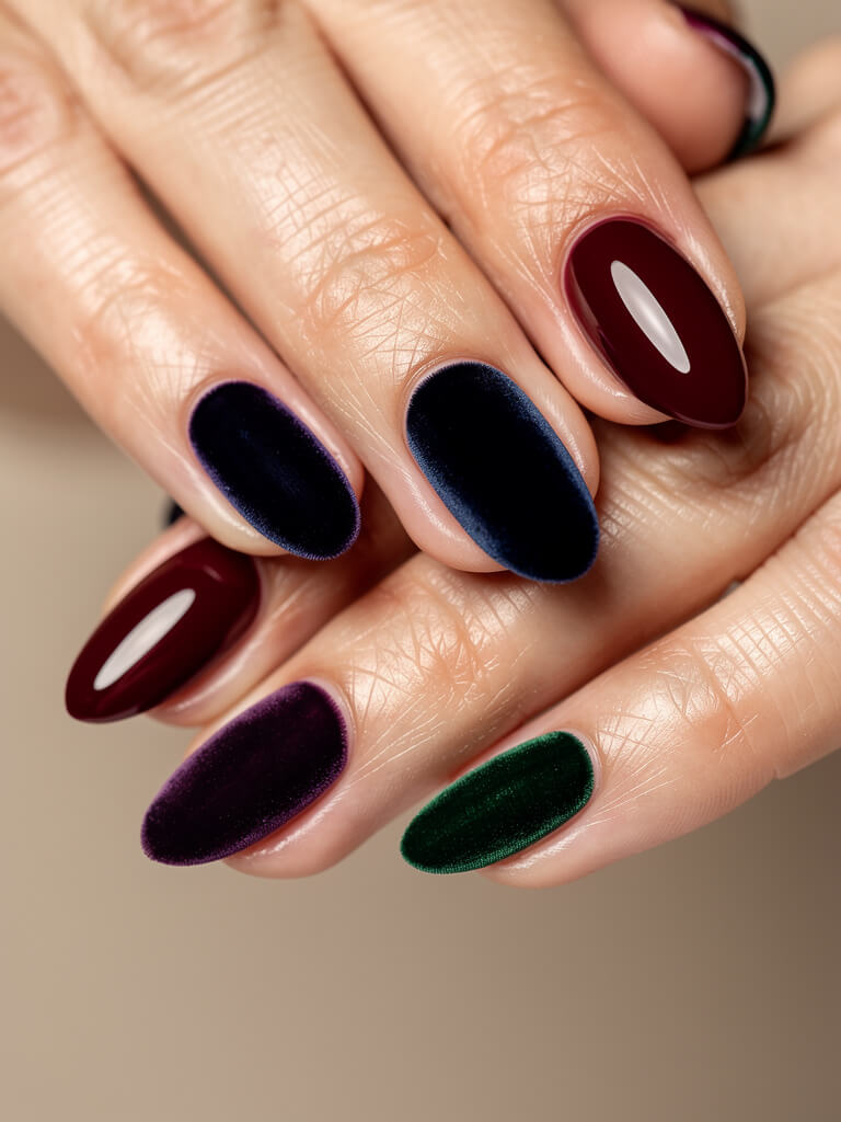 Velvet & Chrome Nails - velvet chrome metallic manicure