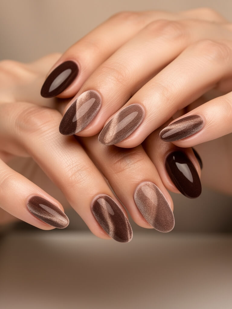 Velvet & Chrome Nails - velvet chrome metallic manicure