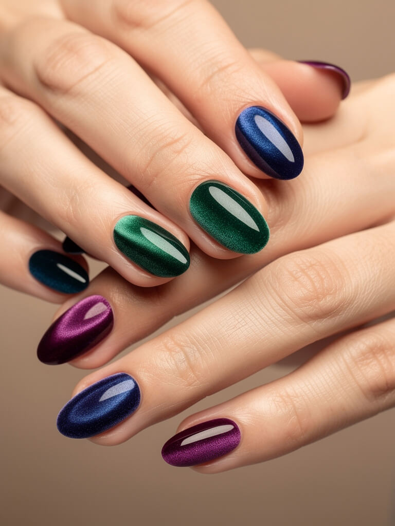 Velvet & Chrome Nails - velvet chrome metallic manicure