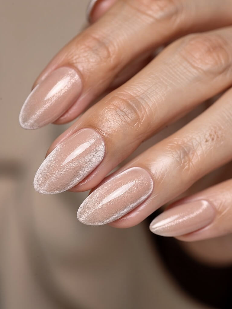 Velvet & Chrome Nails - velvet chrome metallic manicure